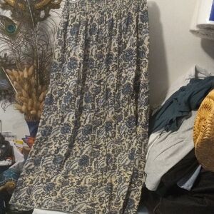 NATURAL LIFE Blue and Cream Patterned Maxi Skirt